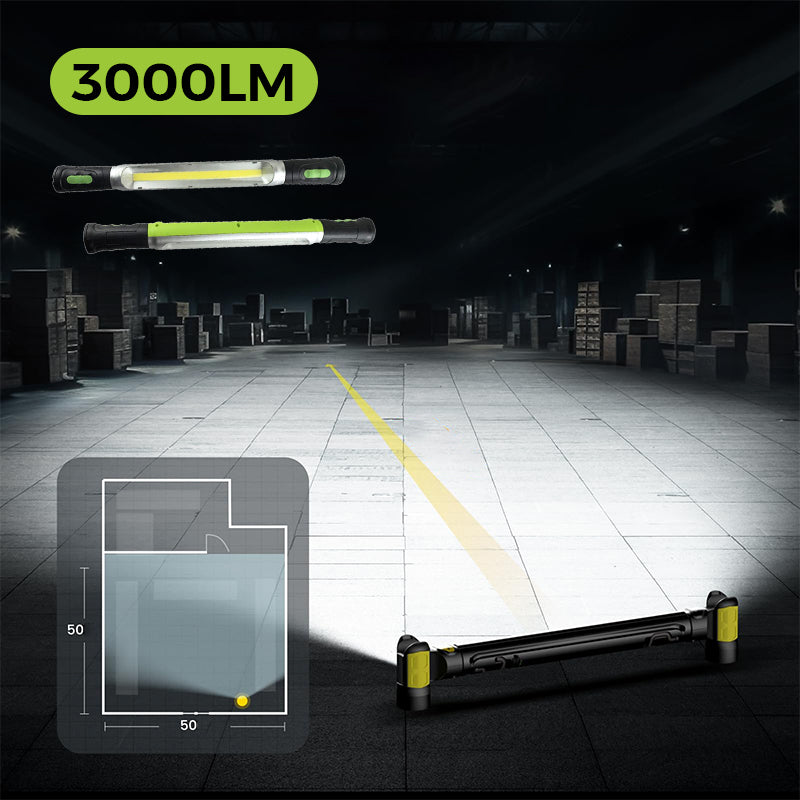 🥳2026 HOT SALE🥳💞50K+ SOLD! 🛠️⚡ 50% OFF! Rechargeable LED Work Light – 3000LM COB blasts away darkness, 3 modes. Dual 2600mAh battery, 3+ hours runtime, IPX4 waterproof. Light up your garage! 🔋✅