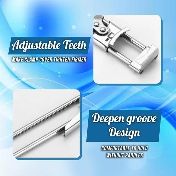 🥳2026 HOT SALE🥳💞50K+ SOLD! 🫙🔧 50% OFF! Adjustable Stainless Steel Jar & Bottle Opener – toothed grip, anti-slip lock, fits lids up to 10cm. Less effort, easier opening! 🛡️💪
