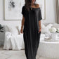 🥳2026 HOT SALE🥳💞50K+ SOLD!🌸💨 50% OFF! Casual Solid Color Short-Sleeve Dress – Wide neckline, can be worn off-shoulder. Loose silhouette keeps you cool. Perfect for beach or city. 👙✅