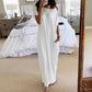 🥳2026 HOT SALE🥳💞50K+ SOLD!🌸💨 50% OFF! Casual Solid Color Short-Sleeve Dress – Wide neckline, can be worn off-shoulder. Loose silhouette keeps you cool. Perfect for beach or city. 👙✅
