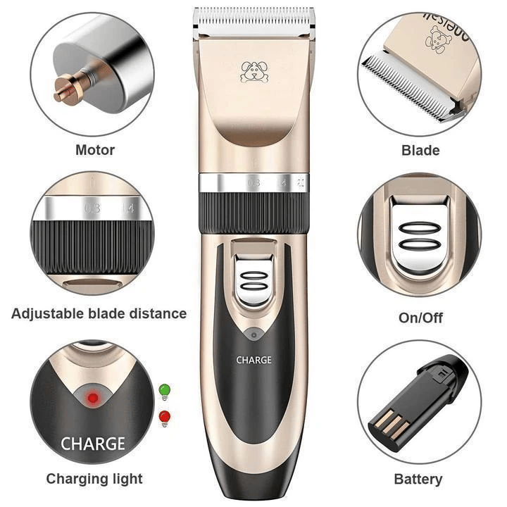 🥳2026 HOT SALE🥳💞50K+ SOLD! 🐾✂️ 50% OFF! Low Noise Pet Hair Clipper Set – cordless, ceramic blades, 4 guard combs. For cats, dogs & horses. Quiet grooming! 🔋💚