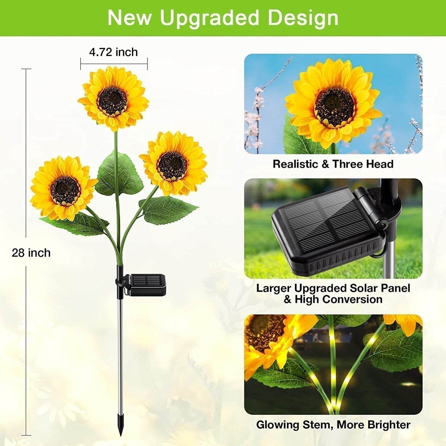 🥳2026 HOT SALE🥳💞50K+ SOLD!🌻✨ 50% OFF! Sunflower Solar Lights – Glowing petals, auto on/off. IP65 waterproof, no wiring. Up to 14hrs night glow. Perfect for garden path or patio. 🌙🌿