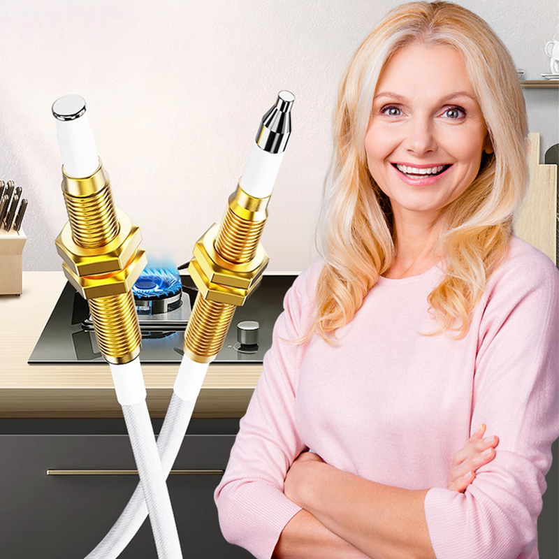 🔥 Gas Stove Won‘t Light? Fix It Now! Universal Built-in Copper Ignition Needle & Flame Sensor Needle with Wiring for Gas Stoves