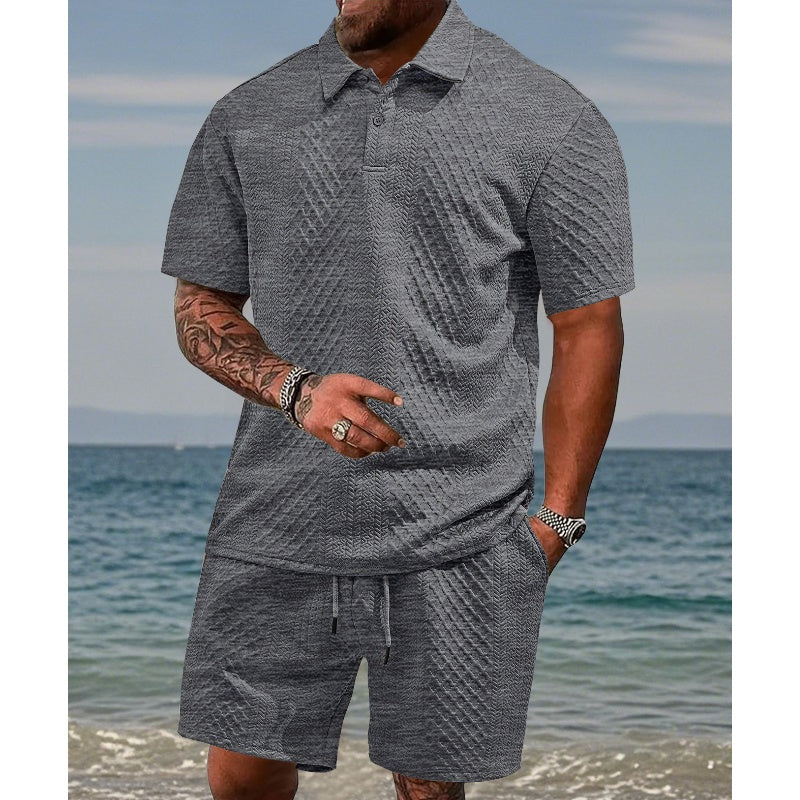 🥳2026 HOT SALE🥳💞50K+ SOLD!💥👴🩳50% OFF! Men's Diamond Print 2-Piece Set – Ready in seconds! Soft, breathable top with easy shorts. No fuss, just style. Perfect for garden BBQs or coffee dates. ☀️👕