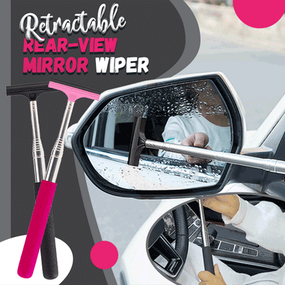 🥳2026 HOT SALE🥳💞50K+ SOLD! 🚗🌧️ Retractable Rear-view Mirror Wiper – extends to 980mm, clears rain fast for safer driving. Soft sponge grip, portable! 🛡️✅