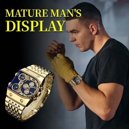 🔥New Year's Special Offer:50% OFF💼Business men's watch | Large 51 mm dial | Gold and stainless steel folding clasp | Waterproof and stylish