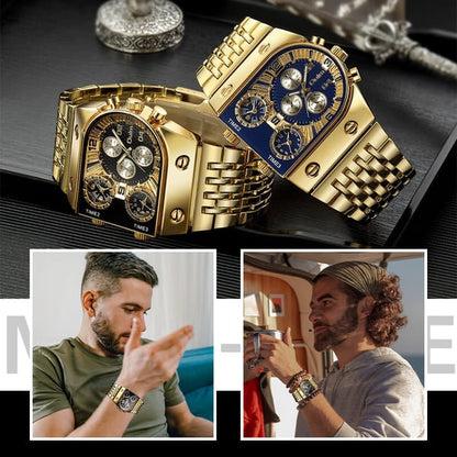 🔥New Year's Special Offer:50% OFF💼Business men's watch | Large 51 mm dial | Gold and stainless steel folding clasp | Waterproof and stylish