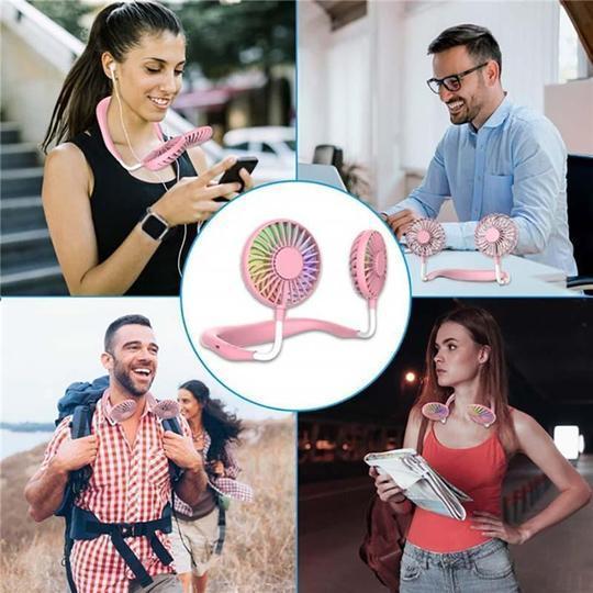 🥳2026 HOT SALE🥳💞50K+ SOLD!🌬️🌀 50% OFF! 3‑Speed Neck Fan – 360° airflow, lightweight & hands‑free. 2200mAh battery, lasts 4‑12 hrs. Stay cool wherever you go! 😎💨
