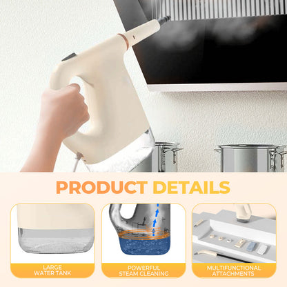 🥳2026 HOT SALE🥳💞50K+ SOLD!🚿🏠50% OFF! Chemical-Free Power Cleaning. Our handheld steam cleaner with attachments sanitises & lifts dirt from floors to fabrics with pure, hot vapour. 🌿🔥