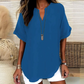 🥳2026 HOT SALE🥳💞50K+ SOLD!👕🌸  50% OFF! Fashion Loose Short Sleeve Top – Flattering V-notch, modern hem. Soft & airy for warm days. Effortless style in 5 colours. 👗🕊️