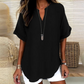 🥳2026 HOT SALE🥳💞50K+ SOLD!👕🌸  50% OFF! Fashion Loose Short Sleeve Top – Flattering V-notch, modern hem. Soft & airy for warm days. Effortless style in 5 colours. 👗🕊️