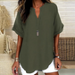 🥳2026 HOT SALE🥳💞50K+ SOLD!👕🌸  50% OFF! Fashion Loose Short Sleeve Top – Flattering V-notch, modern hem. Soft & airy for warm days. Effortless style in 5 colours. 👗🕊️