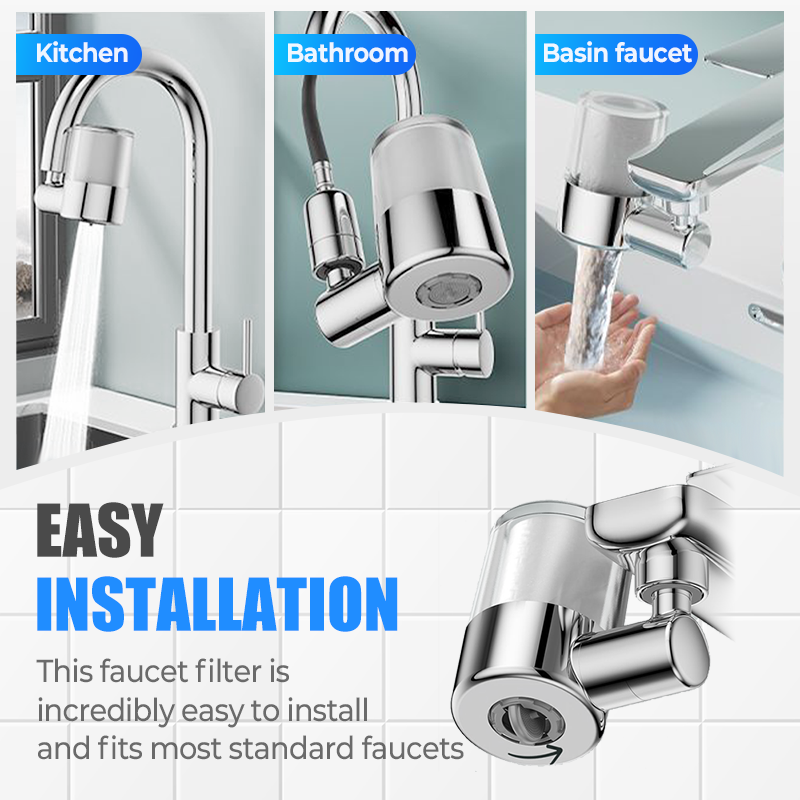 🥳2026 HOT SALE🥳💞50K+ SOLD!💥👵🌊 50% OFF! 720° Swivel Faucet Filter Nozzle – No more splashback! Gentle aerated spray & powerful rinse in one. Clean every corner without bending. 🚰🔄