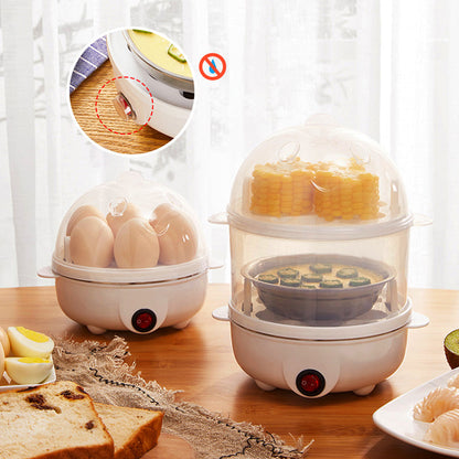 🥳2026 HOT SALE🥳💞50K+ SOLD! 🍳✨ 50% OFF! Multi-Function Mini Egg Steamer – auto power-off, transparent lid, steams eggs, veggies & dumplings. Quick, safe breakfasts! 🏠✅
