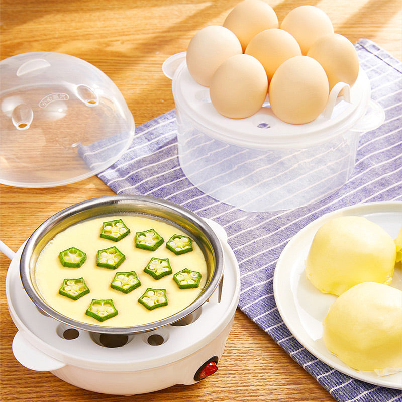 🥳2026 HOT SALE🥳💞50K+ SOLD! 🍳✨ 50% OFF! Multi-Function Mini Egg Steamer – auto power-off, transparent lid, steams eggs, veggies & dumplings. Quick, safe breakfasts! 🏠✅