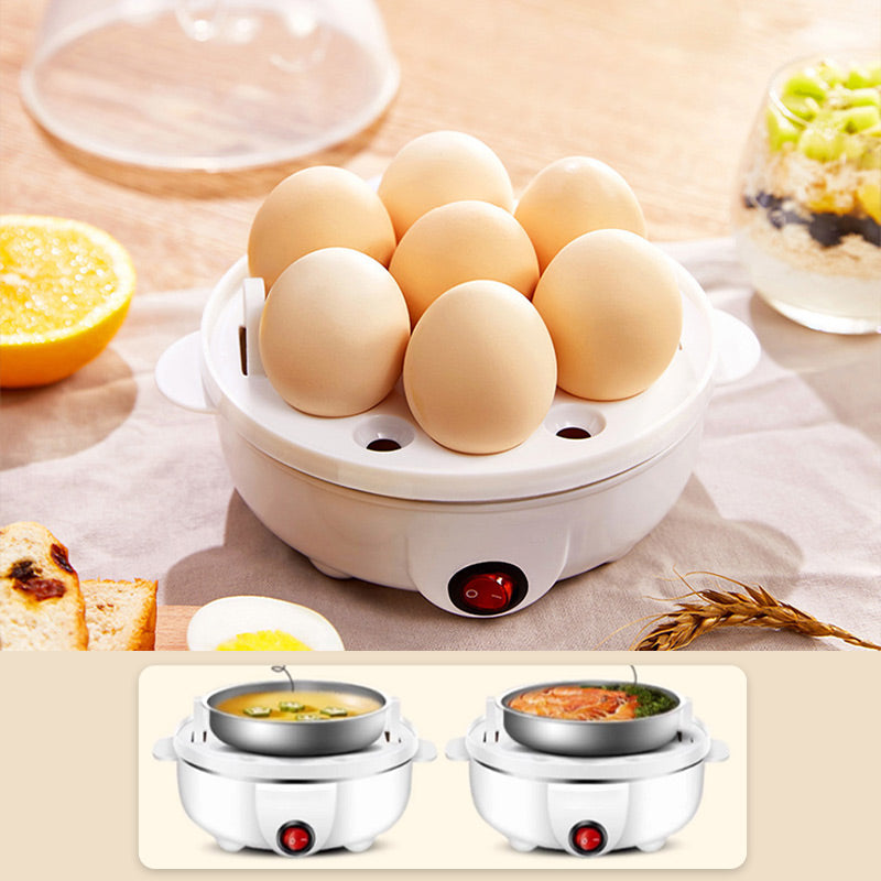 🥳2026 HOT SALE🥳💞50K+ SOLD! 🍳✨ 50% OFF! Multi-Function Mini Egg Steamer – auto power-off, transparent lid, steams eggs, veggies & dumplings. Quick, safe breakfasts! 🏠✅