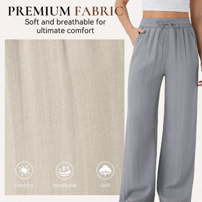 🥳2026 HOT SALE🥳💞50K+ SOLD!👵💜 LAST DAY 50% OFF! Lightweight Linen Pants – Stay cool, no sticky legs! Soft drawstring waist, easy to adjust. Breathable & gentle on skin. Perfect for warm days. 🌸👖