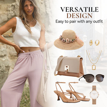 🥳2026 HOT SALE🥳💞50K+ SOLD!👵💜 LAST DAY 50% OFF! Lightweight Linen Pants – Stay cool, no sticky legs! Soft drawstring waist, easy to adjust. Breathable & gentle on skin. Perfect for warm days. 🌸👖