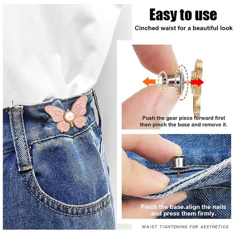 🥳2026 HOT SALE🥳💞50K+ SOLD!🌸🦋 BUY 1 GET 1 FREE – Removable Butterfly Waist Buckle – No tools, instant hourglass shape. Fits jeans, skirts & dresses! 👗✨