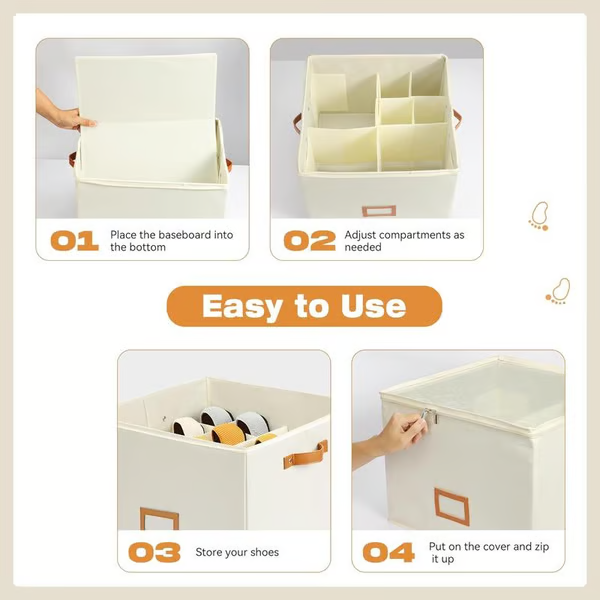🥳2026 HOT SALE🥳💞50K+ SOLD!💥👟🧺 50% OFF! Foldable Shoe Storage Box – Holds 8-16 pairs, fits tiny spaces. Dustproof & breathable, clear lid for easy view. A clutter-free closet in minutes. 🏠✨