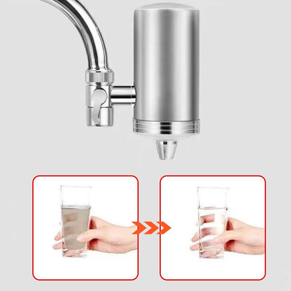 🚰 50% OFF NOW! ✨ Stainless Steel Faucet Water Purifier - No Installation Required with 5-Stage Filtration for Clean Drinking Water 💧🏠