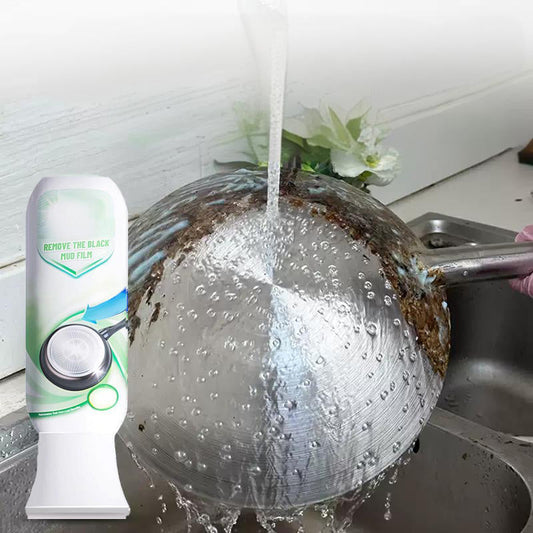 ⏳Today Only: 50% Off⏰Burnt Residue Remover Mud Film - Dissolves Stubborn Carbonized Grease in 5 Mins, Non-Toxic & No Scrubbing Needed 🍳📦