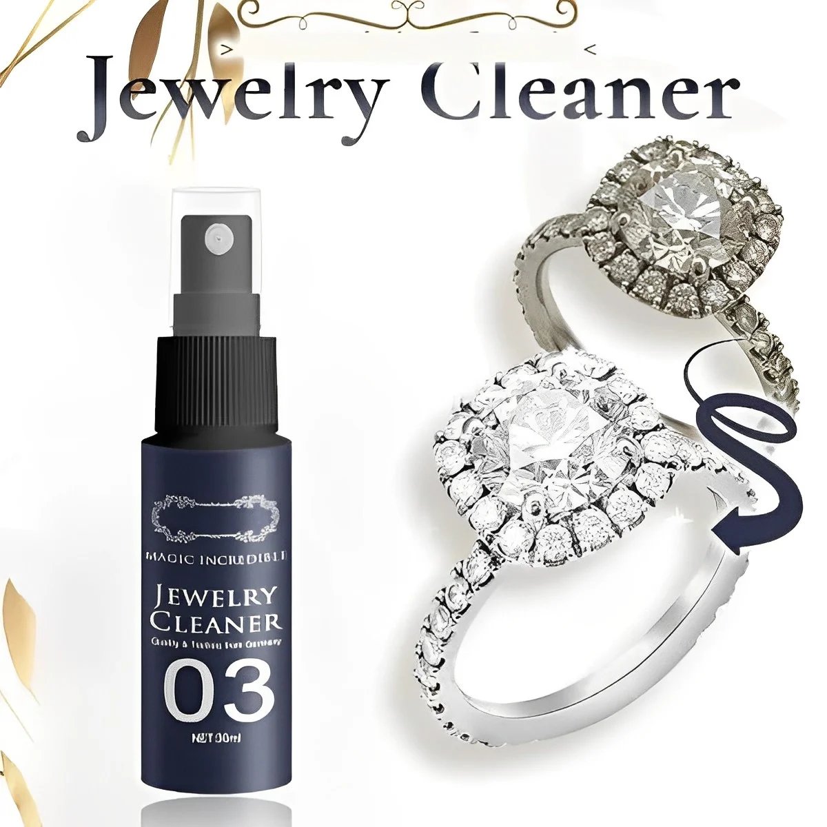 🥳2026 HOT SALE🥳💞50K+ SOLD!💦🔮50% OFF! Jewelry Cleaner Spray – Restores shine in 1 minute. No ammonia, non‑toxic. Safe for gold, silver & diamonds. 💍💎