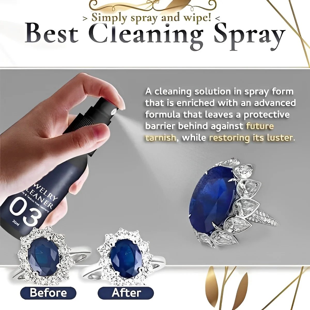 🥳2026 HOT SALE🥳💞50K+ SOLD!💦🔮50% OFF! Jewelry Cleaner Spray – Restores shine in 1 minute. No ammonia, non‑toxic. Safe for gold, silver & diamonds. 💍💎