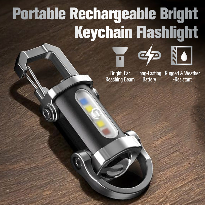 🥳2026 HOT SALE🥳💞50K+ SOLD! 🔦💡 50% OFF! Keychain Flashlight – LED+COB dual light, 7 modes for every need. Ultra-light 29g – clip it on your keys or jacket. Never be caught in the dark again – safe walks, every time! 🚶✅