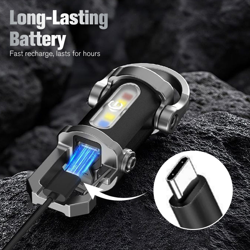 🥳2026 HOT SALE🥳💞50K+ SOLD! 🔦💡 50% OFF! Keychain Flashlight – LED+COB dual light, 7 modes for every need. Ultra-light 29g – clip it on your keys or jacket. Never be caught in the dark again – safe walks, every time! 🚶✅