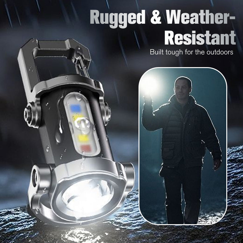 🥳2026 HOT SALE🥳💞50K+ SOLD! 🔦💡 50% OFF! Keychain Flashlight – LED+COB dual light, 7 modes for every need. Ultra-light 29g – clip it on your keys or jacket. Never be caught in the dark again – safe walks, every time! 🚶✅