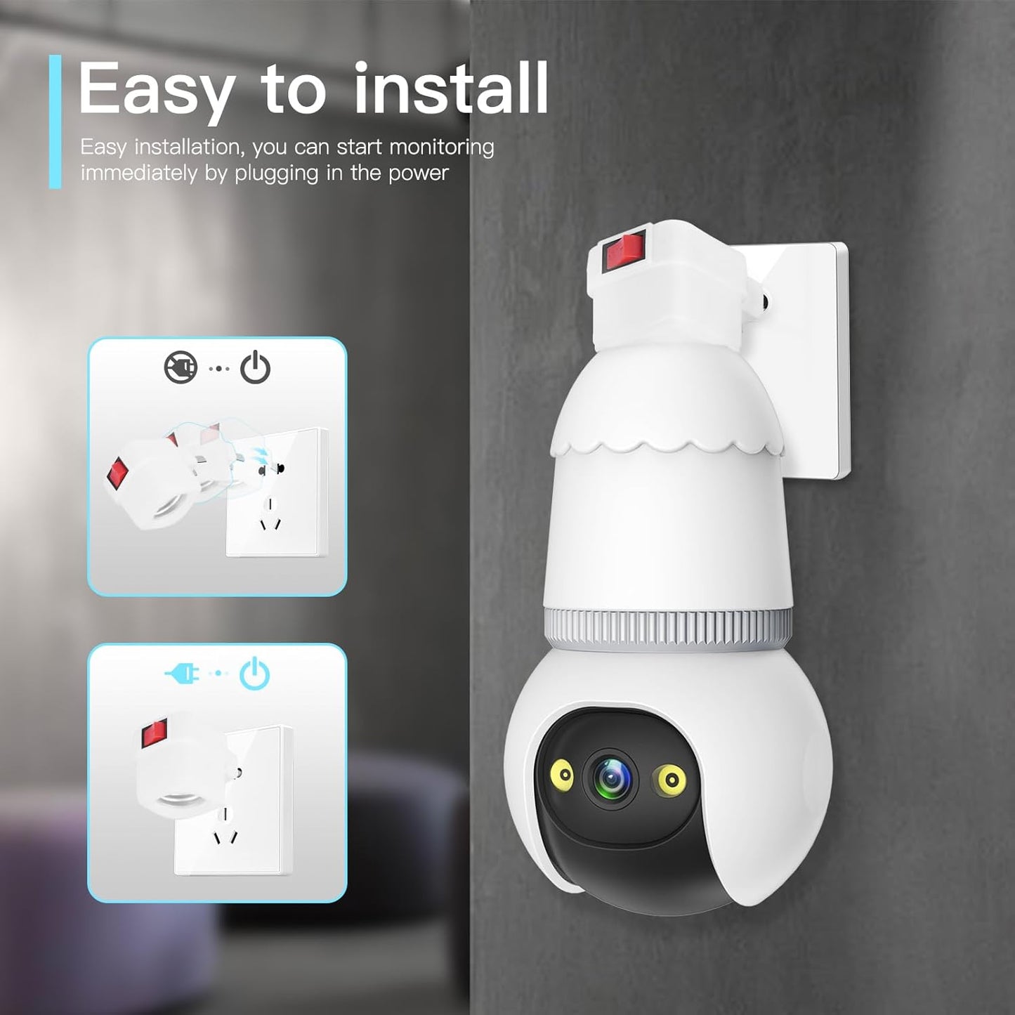 🥳2026 HOT SALE🥳💞50K+ SOLD!💡🔥 50% OFF! 4MP Light Bulb Security Camera – Screws into socket, 5G & 2.4GHz. Night vision, motion tracking. No wiring. 🛡️✨