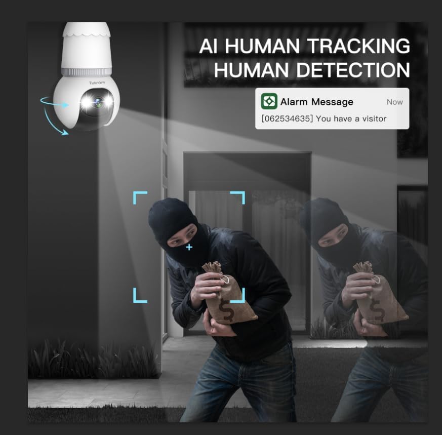 🥳2026 HOT SALE🥳💞50K+ SOLD!💡🔥 50% OFF! 4MP Light Bulb Security Camera – Screws into socket, 5G & 2.4GHz. Night vision, motion tracking. No wiring. 🛡️✨