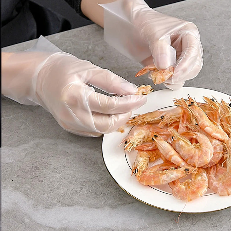 🥒✨Food Grade Transparent Thickened Disposable Gloves（100 pcs）