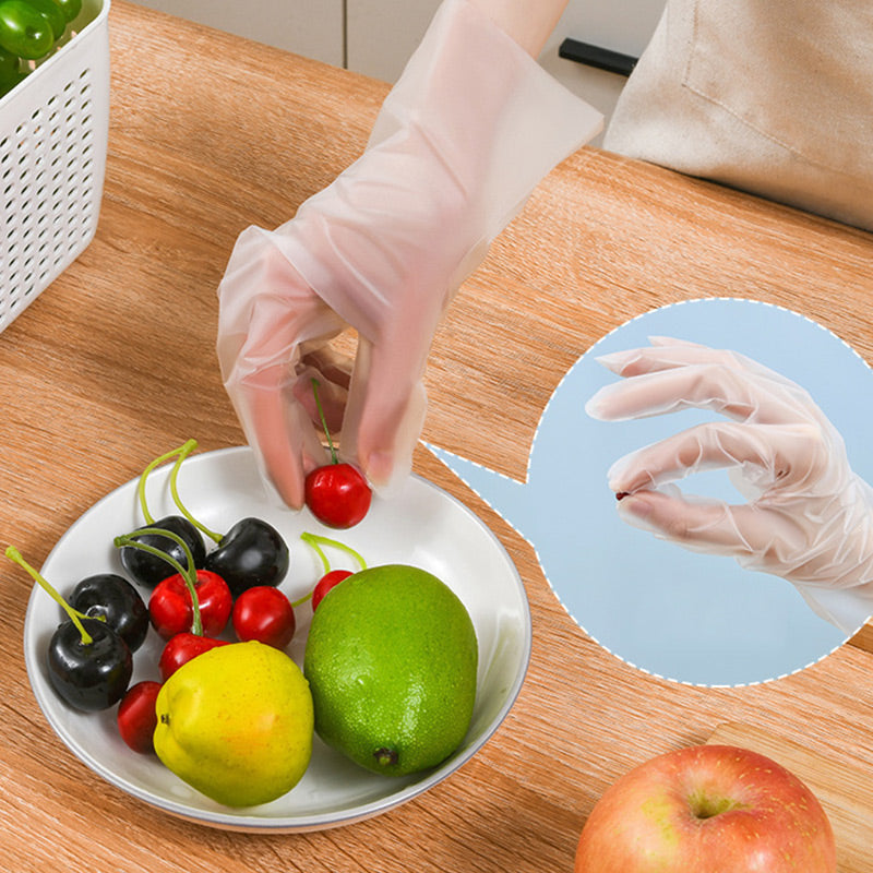 🥒✨Food Grade Transparent Thickened Disposable Gloves（100 pcs）