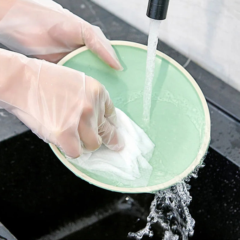 🥒✨Food Grade Transparent Thickened Disposable Gloves（100 pcs）