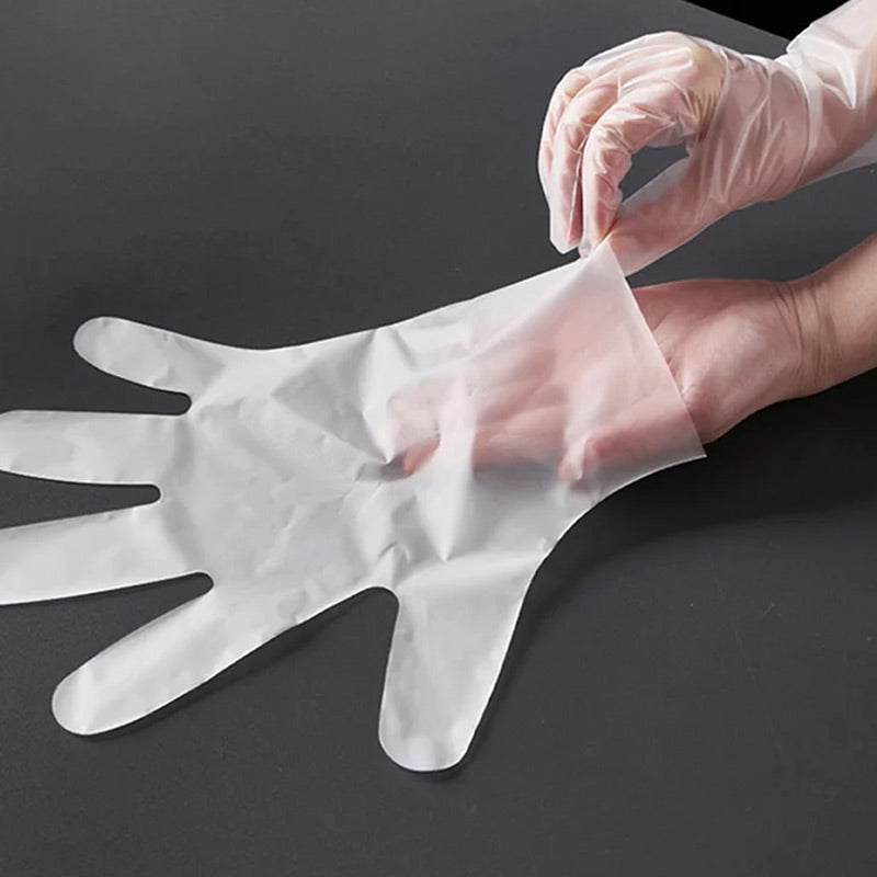 🥒✨Food Grade Transparent Thickened Disposable Gloves（100 pcs）