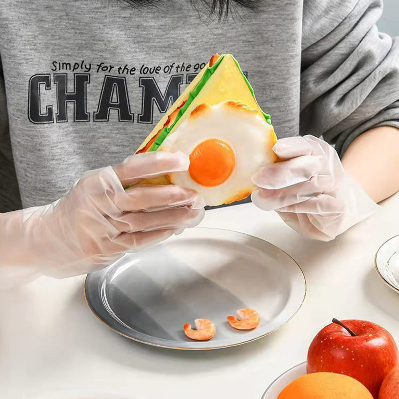 🥒✨Food Grade Transparent Thickened Disposable Gloves（100 pcs）