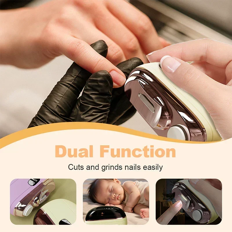 🥳2026 HOT SALE🥳💞50K+ SOLD!💅🛡️ 50% OFF! 2‑in‑1 Electric Nail Clipper & Polisher – Anti‑pinch safety stops on contact. LED light for clear view – safe for kids & seniors! ✨👵