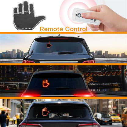 🥳2026 HOT SALE🥳💞50K+ SOLD! 🚗💡 50% OFF! Middle Finger Gesture Light with Remote – 176 LEDs, 3 gesture modes, bright day & night. Easy 3M install. Show thanks or frustration safely! 🛡️😎