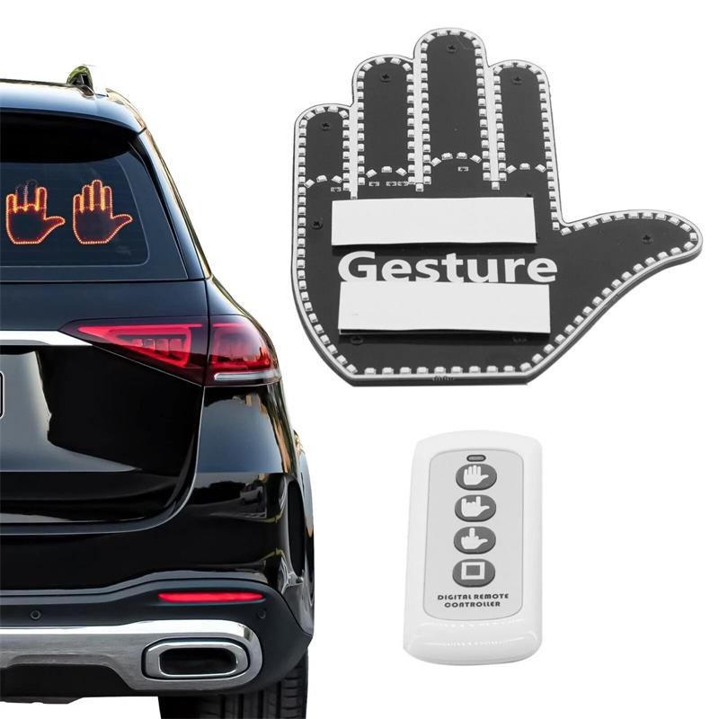 🥳2026 HOT SALE🥳💞50K+ SOLD! 🚗💡 50% OFF! Middle Finger Gesture Light with Remote – 176 LEDs, 3 gesture modes, bright day & night. Easy 3M install. Show thanks or frustration safely! 🛡️😎