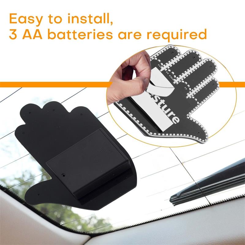 🥳2026 HOT SALE🥳💞50K+ SOLD! 🚗💡 50% OFF! Middle Finger Gesture Light with Remote – 176 LEDs, 3 gesture modes, bright day & night. Easy 3M install. Show thanks or frustration safely! 🛡️😎