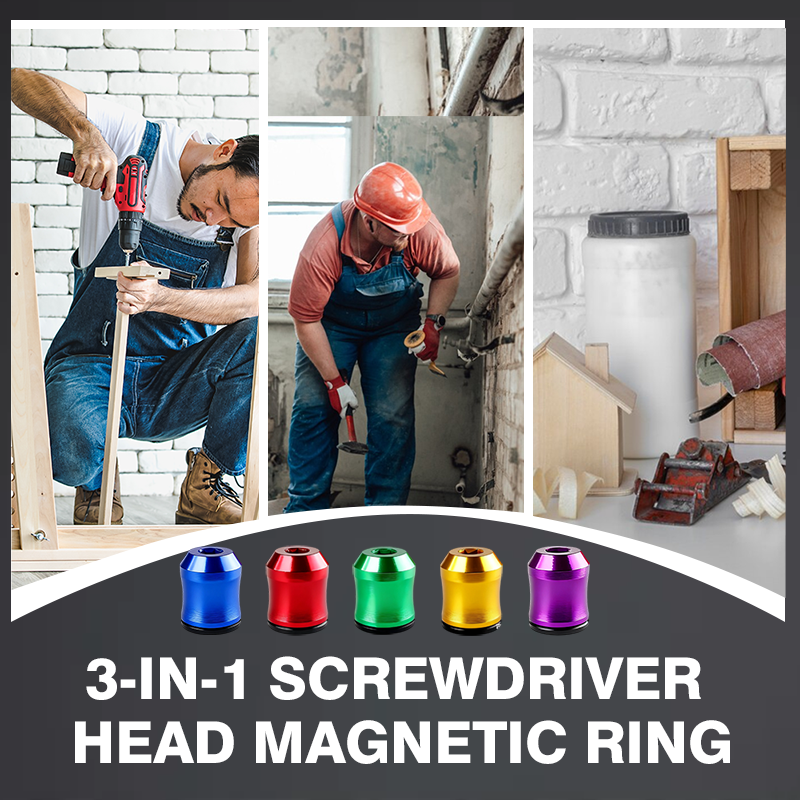 🥳2026 HOT SALE🥳💞50K+ SOLD!🛠️ BUY 1 GET 1 FREE! ⚡ 3-in-1 Magnetic Screwdriver Ring – Quick Bit Swap, Secure Hold & Portable 🧲