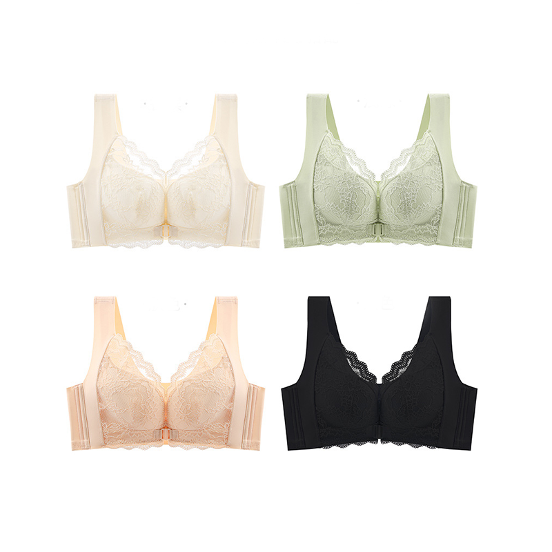 🥳2026 HOT SALE🥳💞50K+ SOLD!🎀🌿 50% OFF! Front Closure Wire-Free Bra – Lightweight breathable cups, no gapping. Wide elastic straps, secure all day. Elegant lace detail. A must-have for effortless style. 🛡️🕊️
