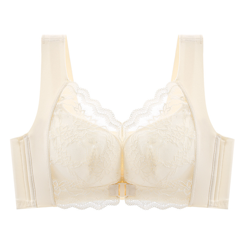 🥳2026 HOT SALE🥳💞50K+ SOLD!🎀🌿 50% OFF! Front Closure Wire-Free Bra – Lightweight breathable cups, no gapping. Wide elastic straps, secure all day. Elegant lace detail. A must-have for effortless style. 🛡️🕊️