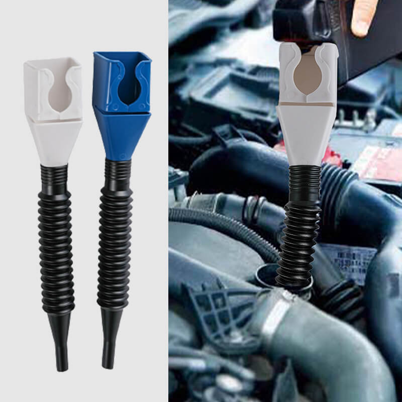🚫 End Messy Drains! Flexible multi-function oil funnel for Tight Spots