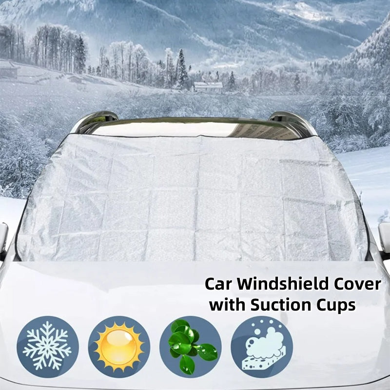 🥳2026 HOT SALE🥳💞50K+ SOLD! 🚗🪟 50% OFF! Car Windshield Cover with Suction Cups – blocks 99% UV, prevents frost & snow. Keeps car cool in summer, no scraping in winter! 🛡️✅