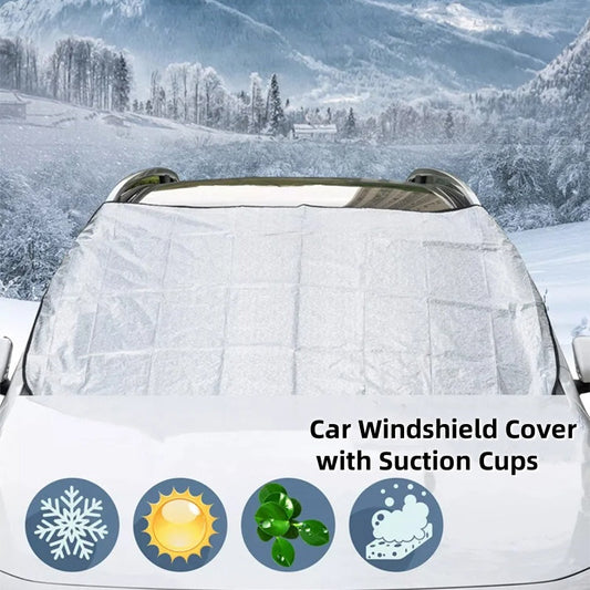 🥳2026 HOT SALE🥳💞50K+ SOLD! 🚗🌀 50% OFF! Car Windshield Cover with Suction Cups – blocks 99% UV, prevents frost & snow. Keeps car cool in summer, no scraping in winter! 🛡️✅