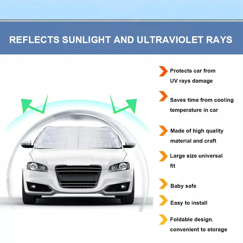 🥳2026 HOT SALE🥳💞50K+ SOLD! 🚗🪟 50% OFF! Car Windshield Cover with Suction Cups – blocks 99% UV, prevents frost & snow. Keeps car cool in summer, no scraping in winter! 🛡️✅