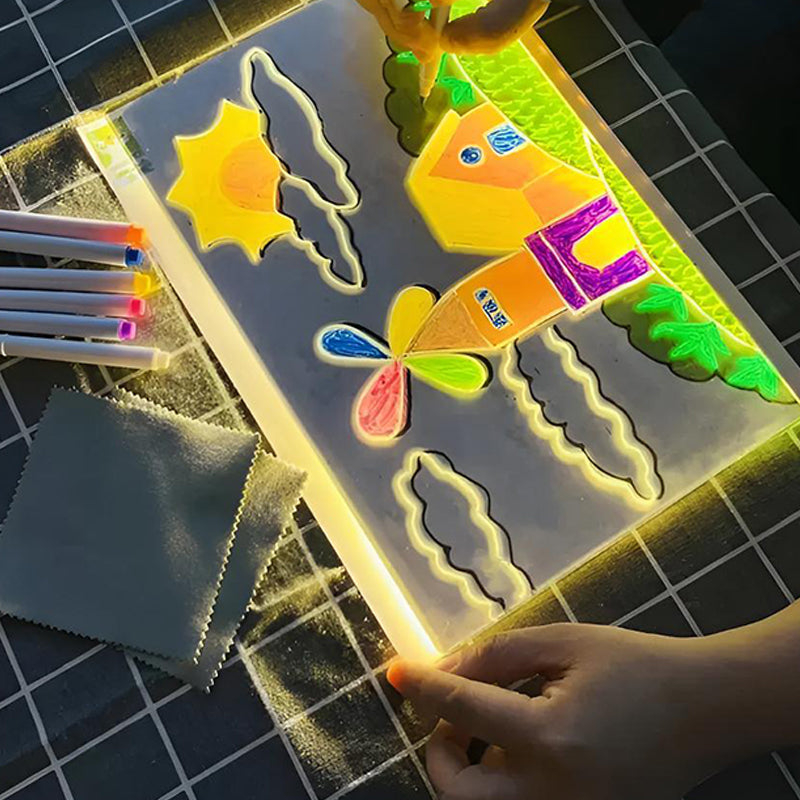 🥳2026 HOT SALE🥳💞50K+ SOLD! ✨🖊️ Erasable Light-Up Acrylic Drawing & Message Board – edge-lit glow, wipe & reuse, trace letters & shapes, doubles as phone stand! 🏠✅